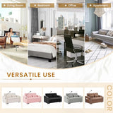 Sleeper Sofa Couch Bed with Phone Holder, Modern 3-in-1 Convertible Velvet Pull Out Loveseat Futon Sofa with USB & Type C Port & Cup Holder for Living Room Bedroom Office KINFFICT