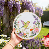 BEUNITONE 4 Set Embroidery Kit for Beginners, Wreath and Bird Cross Stitch Kits, Needlepoint Kits for Adults with Instructions and Full Kit, Elegant Hand Embroidery Patterns for Cloth and Home Decor