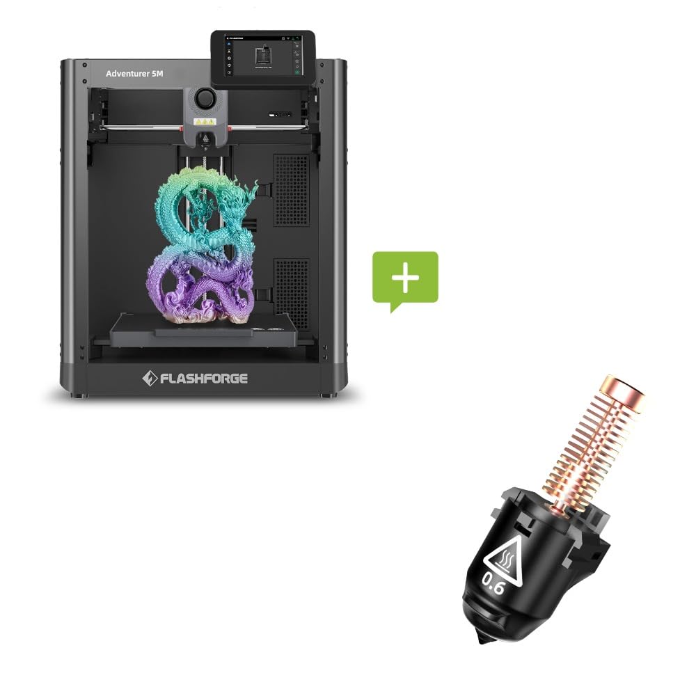 FLASHFORGE Adventurer 5M 3D Printer and FLASHFORGE Adventurer 5M 3D Printer Nozzle Assembly(0.6mm) FLASHFORGE