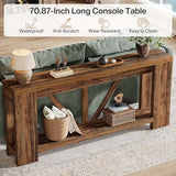 Tribesigns 70.9" Sofa Tables Narrow Long, Rustic Farmhouse Console Table Behind Couch with Storage Shelf, Accent Hallway Foyer Tables for Living Room, Entryway, Entrance, Dark Brwon Tribesigns