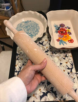 Rocky Mountain Goods Large Classic Wood Rolling Pin with Handles - 17” Rolling Pin for Dough, Baking, Pizza, Cookies, Pie - Moisture Resistant Wood - Easy to Clean Rocky Mountain Goods