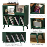 LELELINKY Large Record Player Stand, Turntable Stand with Storage, Vinyl Record Holder with Display Area, Record Player Table Holds Up to 300 Albums, Record Stand for Music Room Living Room LELELINKY