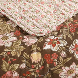 Laura Ashley - Twin Quilt Set, Reversible Cotton Bedding with Matching Sham, Lightweight Home Decor for All Seasons (Marta Brown, Twin) Laura Ashley