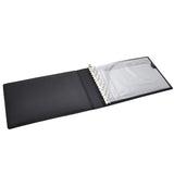 Juvale 7-Ring Business Check Binder for Checkbooks Organization, Financial Records, Personal and Corporate Use, Black Faux Leather Folder for 600 Checks (14 x 10 Inches) Juvale