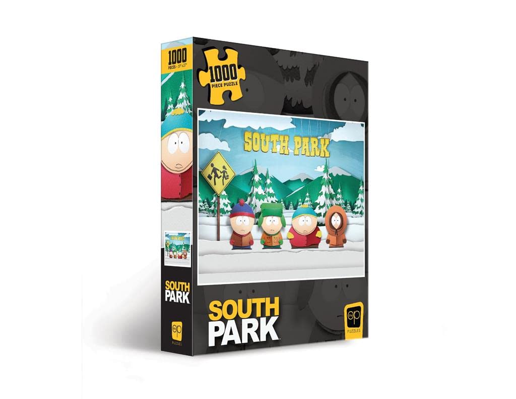 South Park Paper Bus Stop 1000 Piece Jigsaw Puzzle | Collectible Puzzle Featuring Stan, Kyle, Cartman, and Kenny | Officially Licensed Comedy Central and South Park Merchandise USAOPOLY