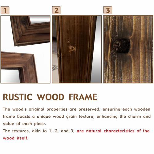 MELOMOIR Rustic Farmhouse Full Length Mirror, 64"x21" Wood Frame Floor Mirror, Free Standing Mirror Leaning Hanging Mirror, Long Mirror for Bedroom Living Room Cloakroom, Wood MELOMOIR