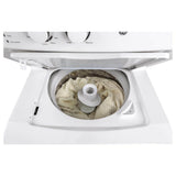 GE GUD27ESSMWW Unitized Spacemaker 3.8 Washer with Stainless Steel Basket and 5.9 Cu. Ft. Capacity Electric Dryer, White GE