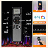 R.W.FLAME 60" Recessed and Wall Mounted Smart Electric Fireplace, Alexa/WiFi Enabled, APP Control with Multiple Sound Modes, Remote Control with Timer, Adjustable Flame Colors and Speed R.W.FLAME