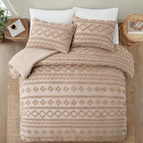 Oli Anderson Khaki Queen Comforter Set Tufted Bedding Set Queen 3 Pieces, Boho Shabby Chic Comforter with 2 Pillowcases (Khaki,Queen) Oli Anderson