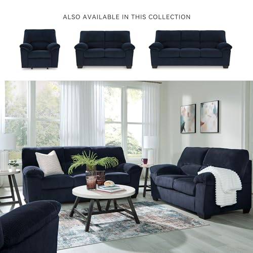 Signature Design by Ashley SimpleJoy Casual Rocker Recliner with Pillow-Top Armrest, Dark Blue