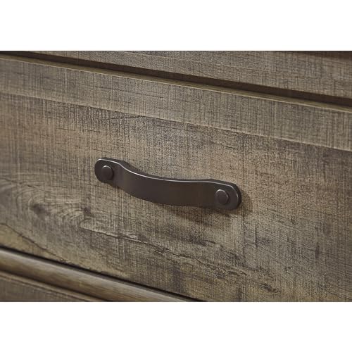 Signature Design by Ashley Trinell Rustic 2 Drawer Nightstand with USB Charging Stations, Warm Brown Signature Design by Ashley