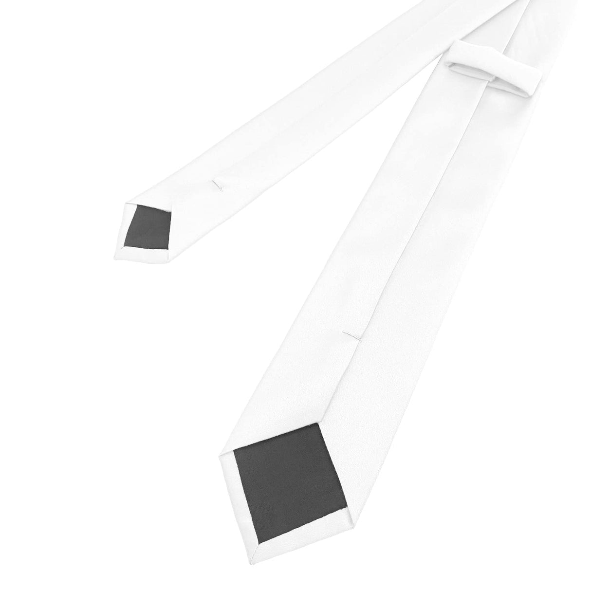 PenSee Men's White Ties Solid Pure Color 2.35" (6CM) Plain Slim Necktie Skinny Ties For Men PenSee