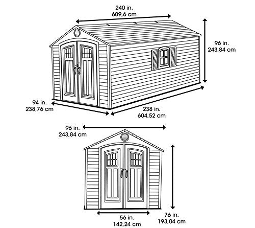 Lifetime Storage Shed 60120 8 ft x 20 ft Building Kit Lifetime