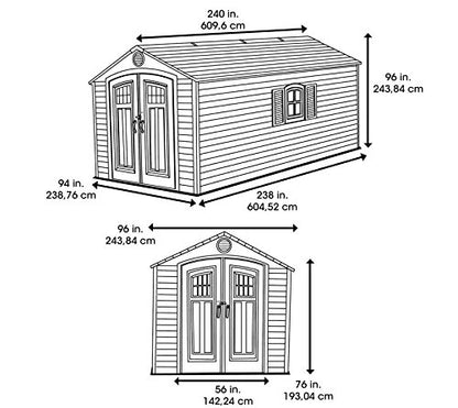 Lifetime Storage Shed 60120 8 ft x 20 ft Building Kit - WoodArtSupply