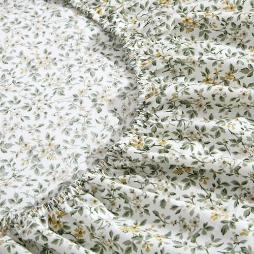 Laura Ashley - King Sheet Set, Breathable Percale Cotton Bedding with Deep Pockets, Chic Home Decor, Oeko-Tex Certified (Tierney Green, King) Laura Ashley