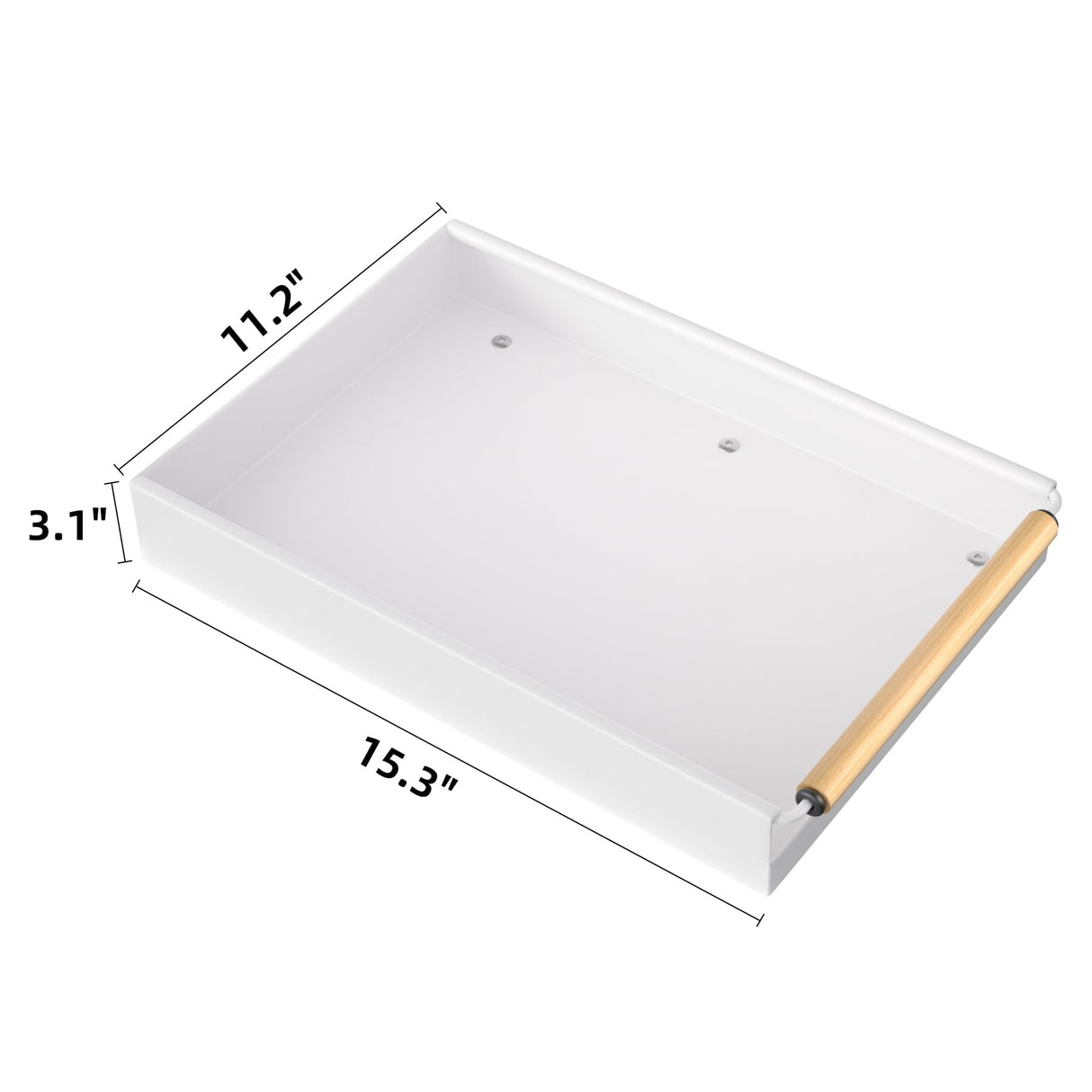 Upesitom Pull Out Cabinet Organizer, 15.3'' Deep Expandable Slide Out Cabinet Organizer Fixed with Adhesive Nano Film, Slide Out Drawers Pull Out Tray for Cabinet in Kitchen, Pantry, Bathroom, White Upesitom