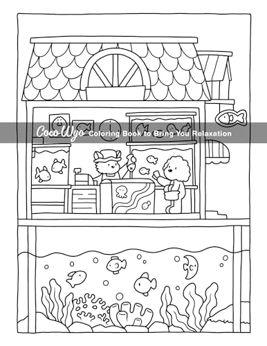 Cozy Spaces: Coloring Book for Adults and Teens Featuring Relaxing Familiar Corners with Cute Animal Characters for Stress Relief Coco Wyo LLC