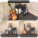 EASTROCK Guitar Stand & Record Player Table - 3-Tier Vinyl Record Storage for Acoustic, Electric Guitar, Bass, Speaker, Amp EASTROCK