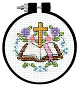 Design Works Crafts Cross & Bible Counted Cross Stitch Kit with Hoop