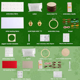 14 PCS Hand Embroidery Christmas Ornaments Kit, Christmas Embroidery Kit with DIY Material Package, 3D Novice Embroidery Needlepoint Starter Kit with Easy Patterns & Instructions (Red)