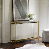 Armen Living LCDUCNCC Dua Grey Concrete Console Table with Antique Brass Armen Living