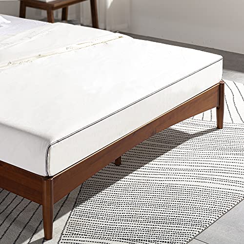 ZINUS Linda Mid Century Brown Wooden Platform Bed Frame - No Box Spring Needed, Easy Assembly, King Size - WoodArtSupply