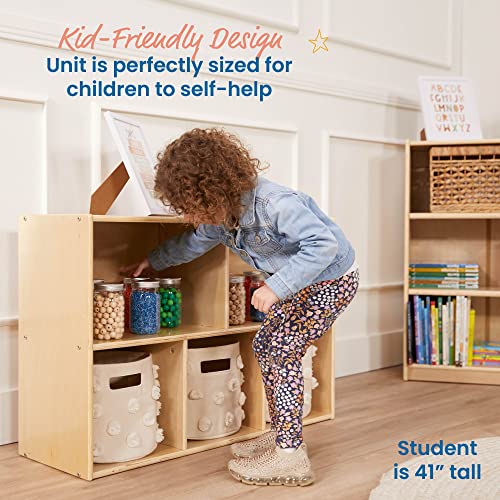 ECR4Kids Streamline 5-Compartment Storage Cabinet, 24in, Classroom Furniture, Natural ECR4Kids