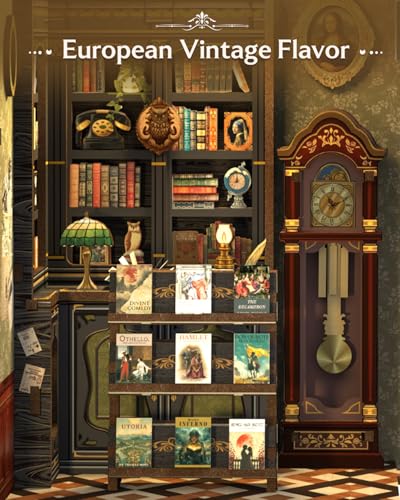 CUTEBEE Book Nook Kit, DIY Miniature House Kits for Adult and Teens, Bookend Diorama with LED, 3D Wooden Puzzle, Mini Booknook Bookshelf Insert Decor, Crafts Hobbies Gifts for Adults（Owl Bookstore