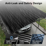 SYLVIERA 12x25FT Heavy Duty Metal Carport Canopy - Reinforced Galvanized Steel Frame, All-Weather Protection, Easy Assembly Car Port Shelter for Vehicles, Boats & Tractors Sylviera