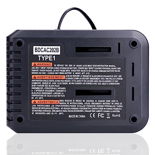Kotoate 20V MAX Fast Battery Charger Compatible with Black and Decker 12V 20V Lithium Battery, Replacement for Black and Decker Lithium Charger 20V Battery LBXR20 LBXR2020 BDCAC202B Charger Kotoate