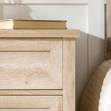 Walker Edison Hazel Modern Farmhouse 3 Drawer Framed Nightstand with Half-Moon Handles, 25 Inch, White Oak Walker Edison