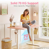OffiGo Electric Height Adjustable Standing Desk, 40 Inch Pink Computer Desk for Women Girls, Sit Stand Table for Home, Office, Bedroom OffiGo