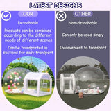 Iuoni 10FT Clear PVC Inflatable Bubble House Dome Tent with Tunnel - Bubble House Dome Inflatable, Ideal for Fun Events and Parties, Durable Inflatable Bubble House, Easy Setup iuoni