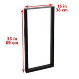 MBQQ Furniture Legs 35" Height 15" Wide Rustic Decory Rectangle Shape Table Legs,Heavy Duty Metal Desk Legs,Dining Table Legs,Industrial Modern, DIY Iron Bench Legs MBQQ