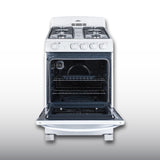 Summit 24" Gas Range, 2.9 cu. ft. Oven, 4 Burners, White- RG244WS Summit Appliance