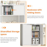 kepptory 63" Tall Computer Desk with Hutch, Fluted Wood Computer Desk, Featuring Charging Station, Drawer and Storage Cabinet, for Home Office Work and Study (White) kepptory