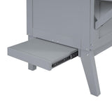 Harper & Bright Designs Full Size Murphy Bed, Full Murphy Cabinet Bed with USB Port and Removable Shelves on Each Side, Gray Harper & Bright Designs