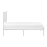 Lexicon Metal Bed Frame with Rattan Headboard, Metal Platform Bed with Strong Metal Slat Support Under Bed Storage, Boho Faux Cane Bed, Mattress Foundation No Box Spring Needed, Twin Bed, White Lexicon