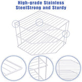 3-Tier Corner Shelf Counter and Cabinet Organizer - Steel Metal Wire - Rust Resistant - Plates, Dishes, Cabinet & Pantry Organizer - Kitchen Organization (10 x 7.5 Inch)(White) SIBAO
