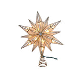 Kurt S. Adler Kurt Adler 10-Light 12-Point Capiz Star and Center Gem Treetop, 10.24in, Gold, White Kurt S. Adler