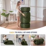 MAXYOYO 6" Japanese Floor Mattress, Foldable Futon Mattress Queen Size, Tufted Roll Up Floor Bed, Thick Tatami Mat Sleeping Pad Portable Lounger for Camping Guest Room Dormitory Bedroom RV, Dark Green MAXYOYO
