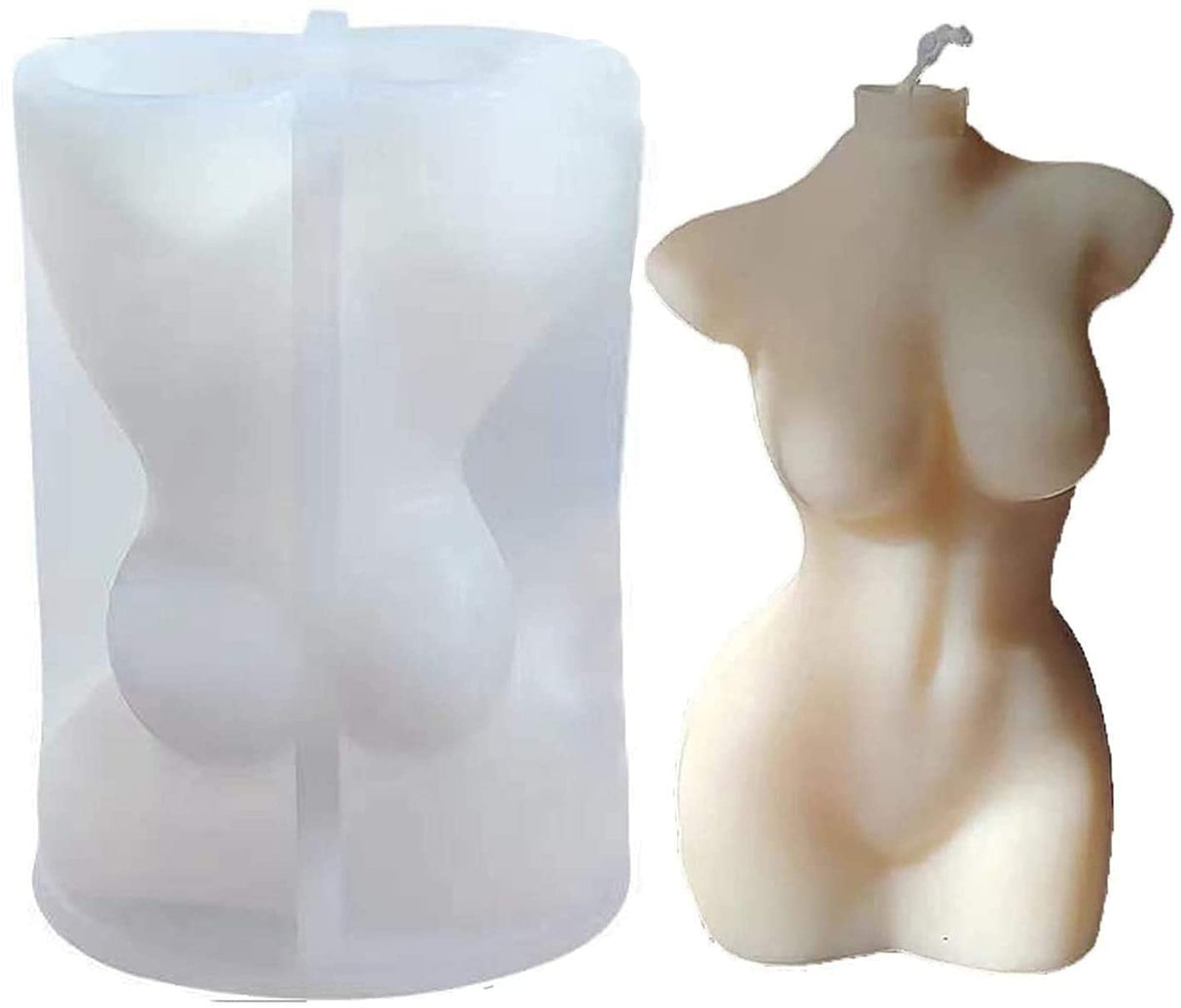 Silicone Human Body Mold, Resin Candles Molds, Homemade 3D Mould for Making DIY Soap,Candle, Chocolate, Plaster, Art Craf (Woman) JINZOFLY