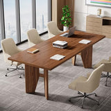 Tribesigns 5.3ft Conference Table for 4-6 People, Rectangular Conference Room Table, Large Wooden Meeting Table for Office, Brown Tribesigns