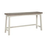 Lexicon Farmhouse Bar Table Set for 3 with Saddle Stools - Stylish White/Coffee Kitchen Dining Set Lexicon