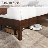 Yaheetech Full Bed Frame Natural Solid Wood Platform Bed with Wooden Slats Support, 12-inch Underbed Space for Storage, Noise-Free Design, Easy Assembly, Dark Walnut Finish Yaheetech