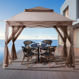 SAILARY Patio Gazebo Outdoor Pop Up Gazebo with Curtains and Shelter for Patio, Party & Backyard (Kaki, 11x11) SAILARY