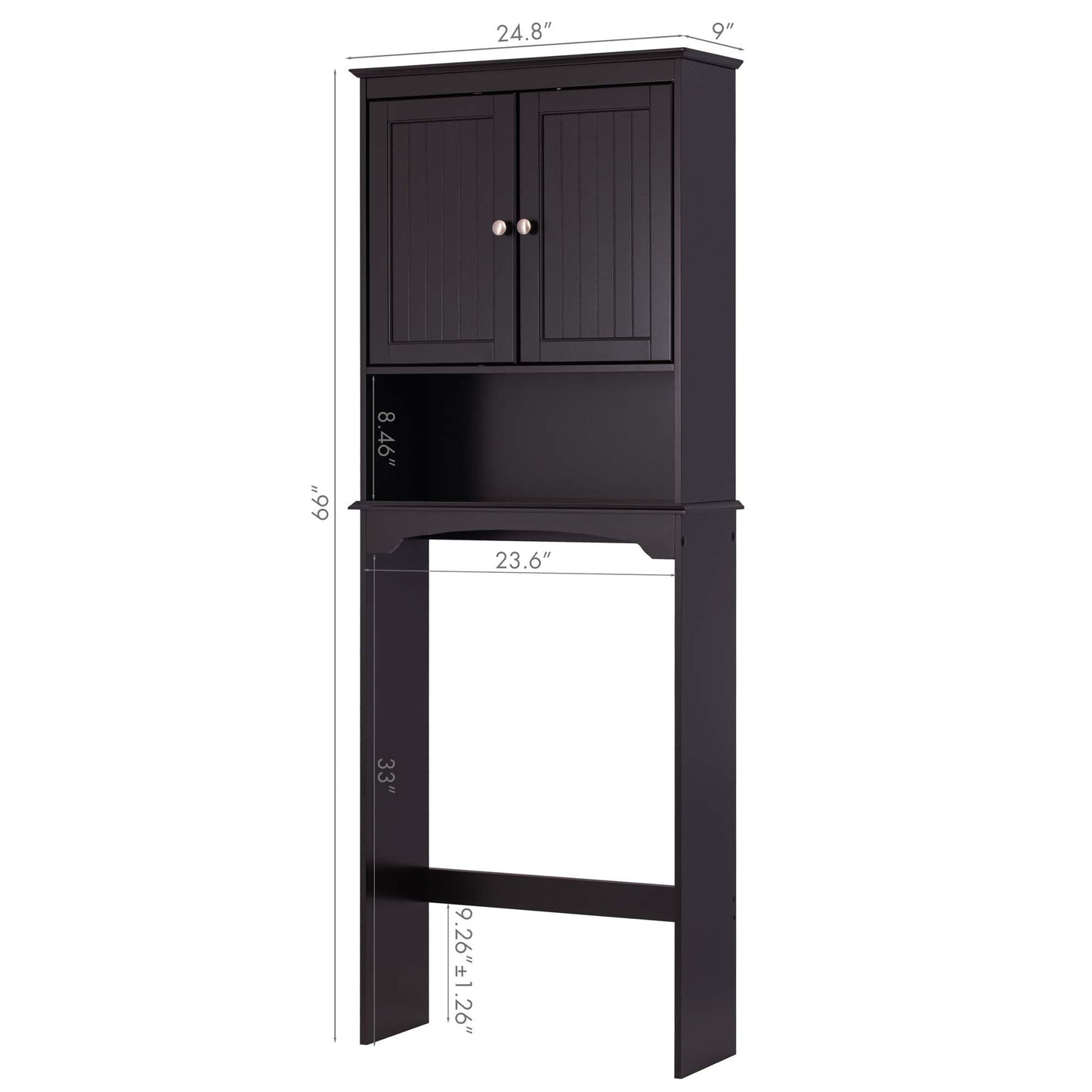 Spirich Over The Toilet Cabinet for Bathroom Storage, Above Toilet Storage Cabinet with Doors and Adjustable Shelves, Espresso