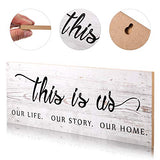 Jetec This is Us Wooden Wall Sign Family Wall Plaques Inspiration Wood Sign Farmhouse Entryway Sign Rustic Wall Plaques Art with Quotes for Living Room Bedroom Christmas Decorations(Antique White) Jetec