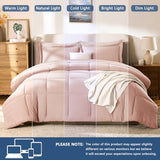 CozyLux Full Size Comforter Sets Blush Pink - 7 Pieces Bed in a Bag Full, Oeko-Tex Certified Bed Set, All Season Soft Bedding Set with Down Alternative Comforter, Sheets, Pillowcases & Pillow Shams CozyLux