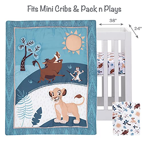 Lambs & Ivy (LAMCR) Lion King Adventure 3-Piece Mini Crib Bedding Set, Blue (790020) Lambs & Ivy